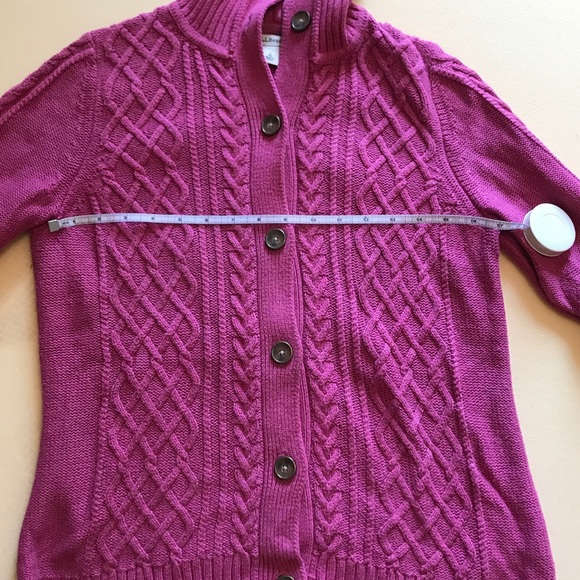 LL Bean Pink Button Up Sweater - Picture 5 of 8